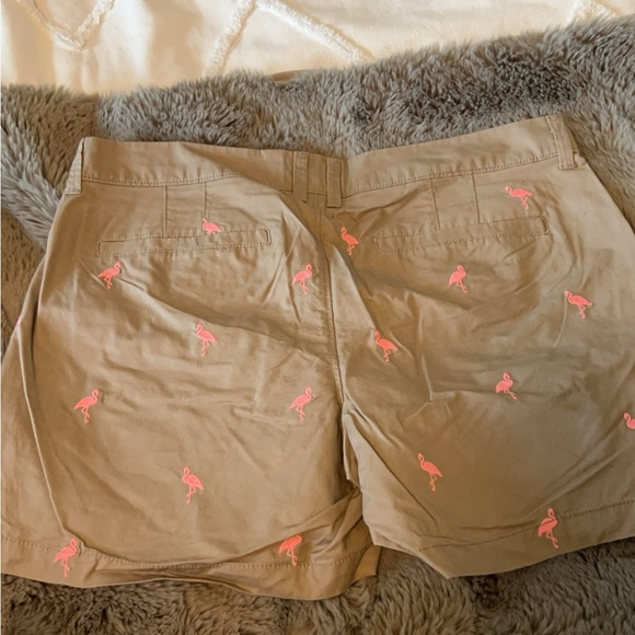 Old Navy size 12 brown w/pink flamingos shorts - Picture 3 of 3